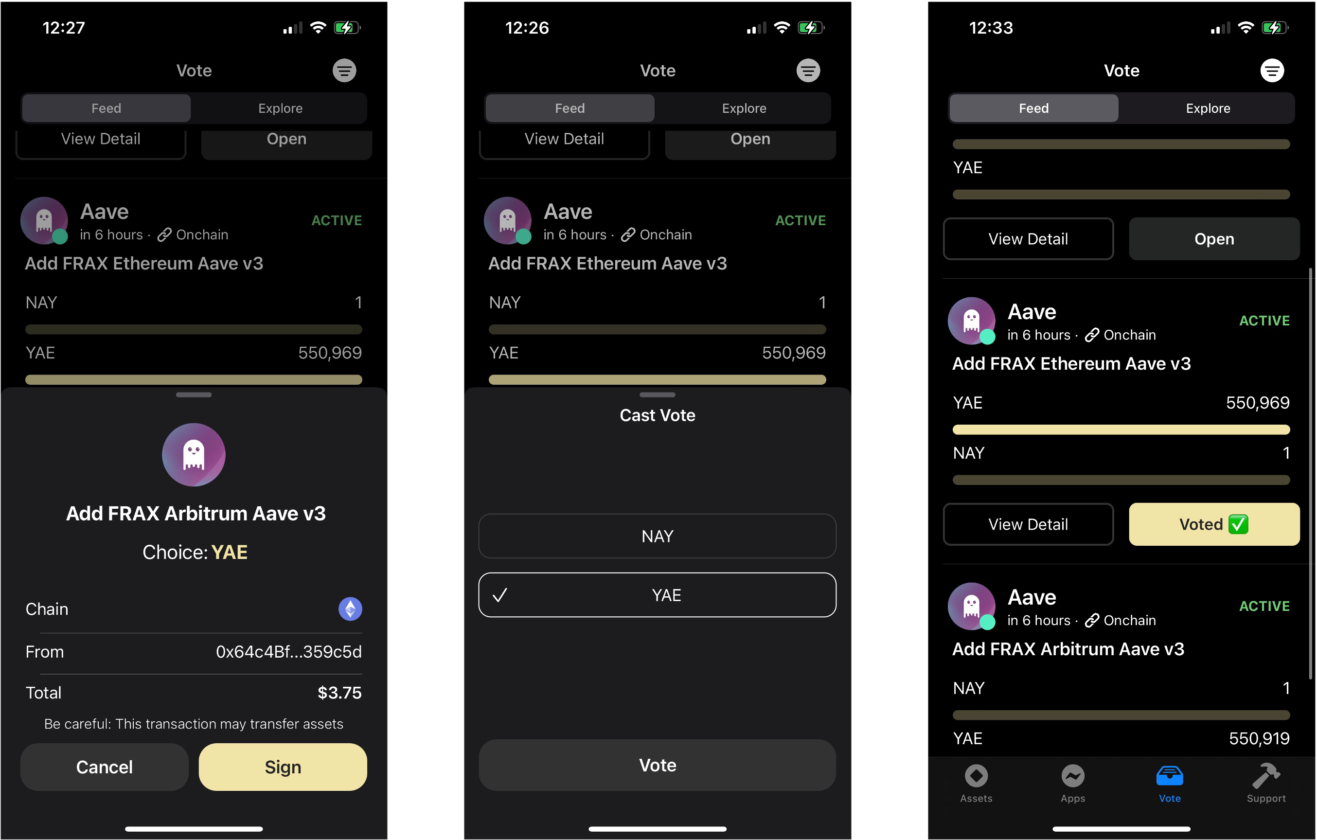 on-chain governance DAO voting interface
