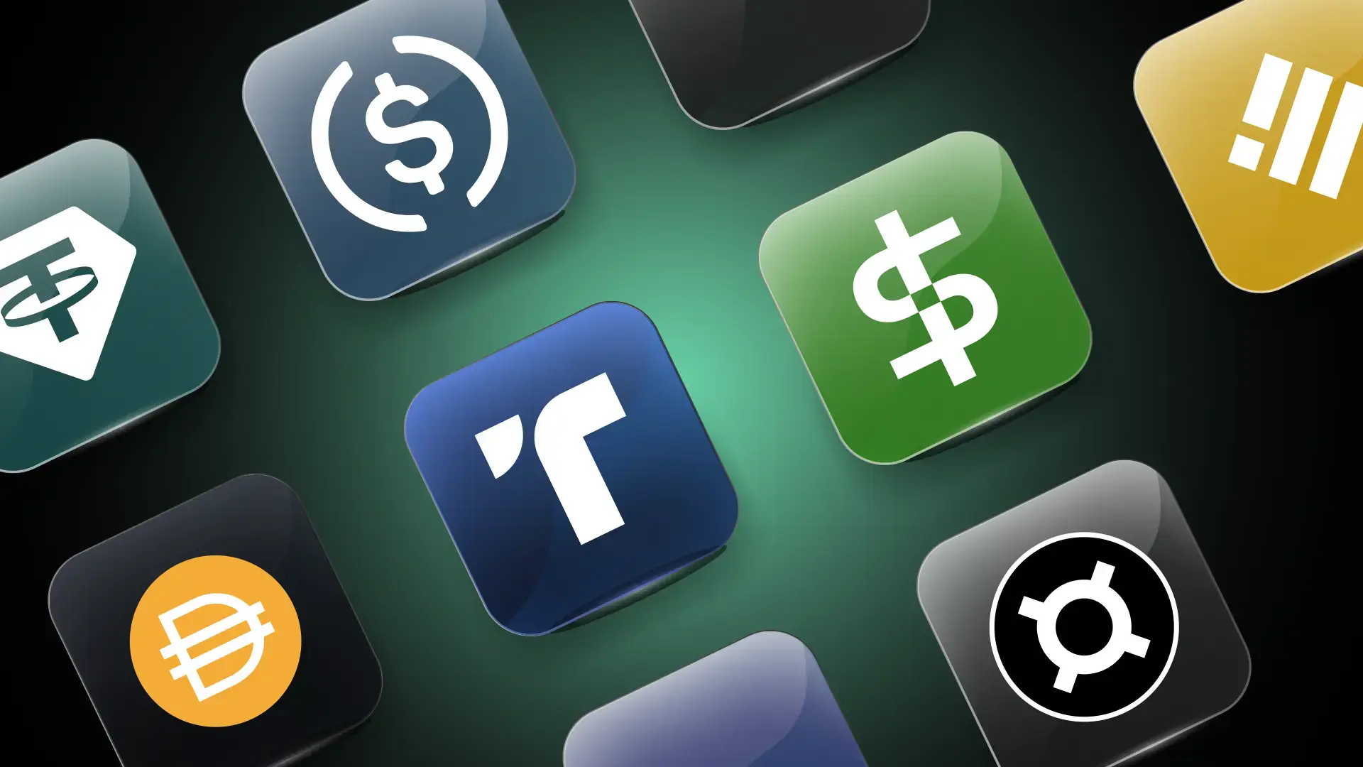 USDC DAI TUSD stablecoins logos