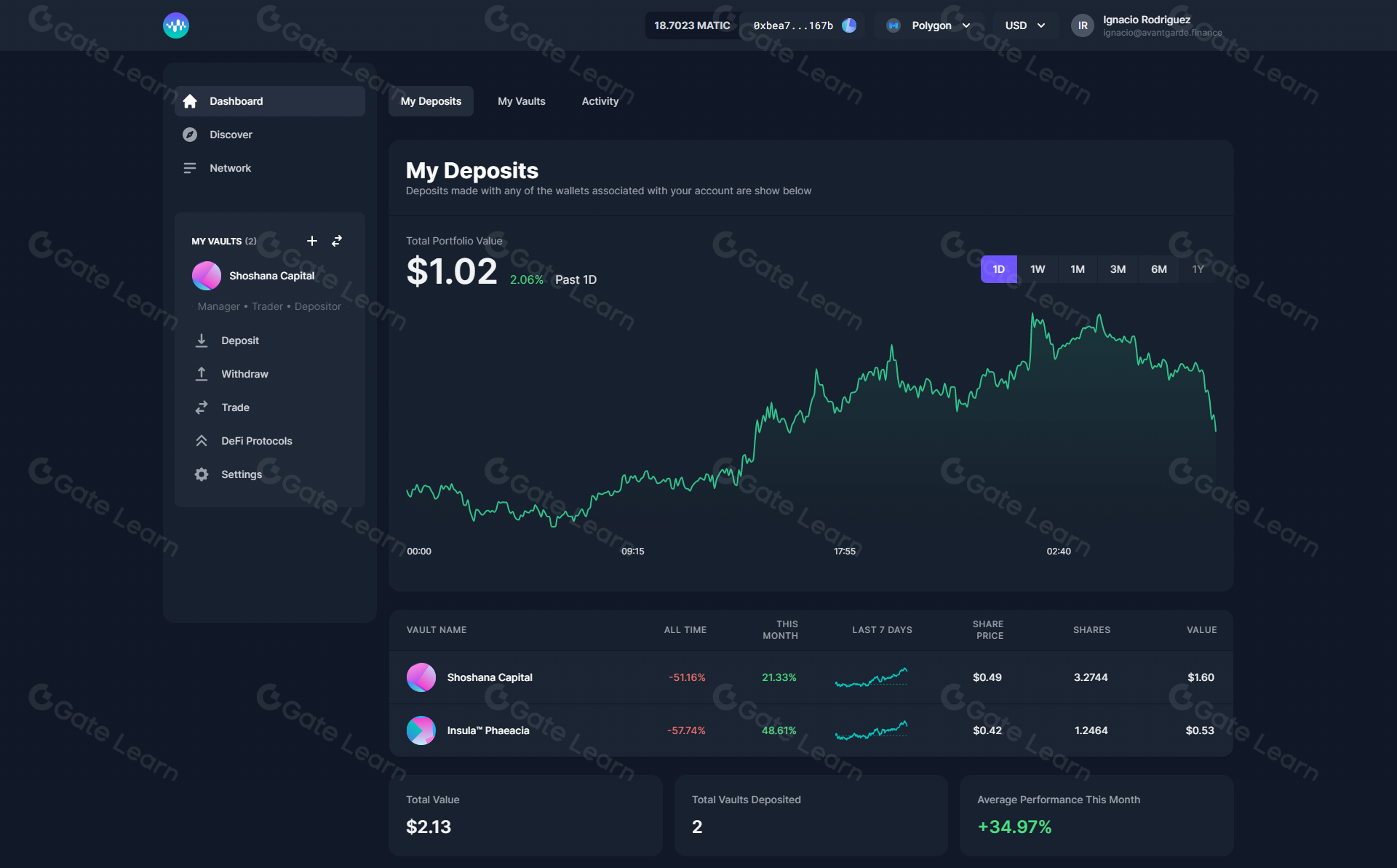 Enzyme Finance DAO vault dashboard 2025